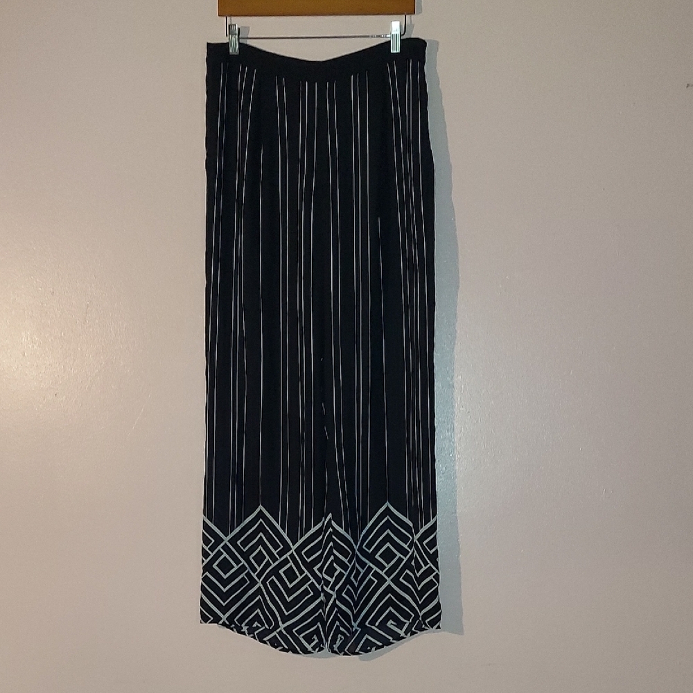MICHAEL KORS Black and White Geometric Pants